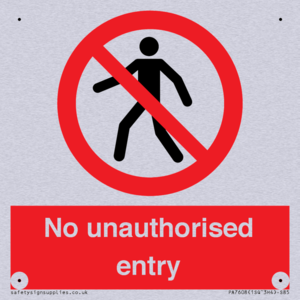 No unauthorised entry